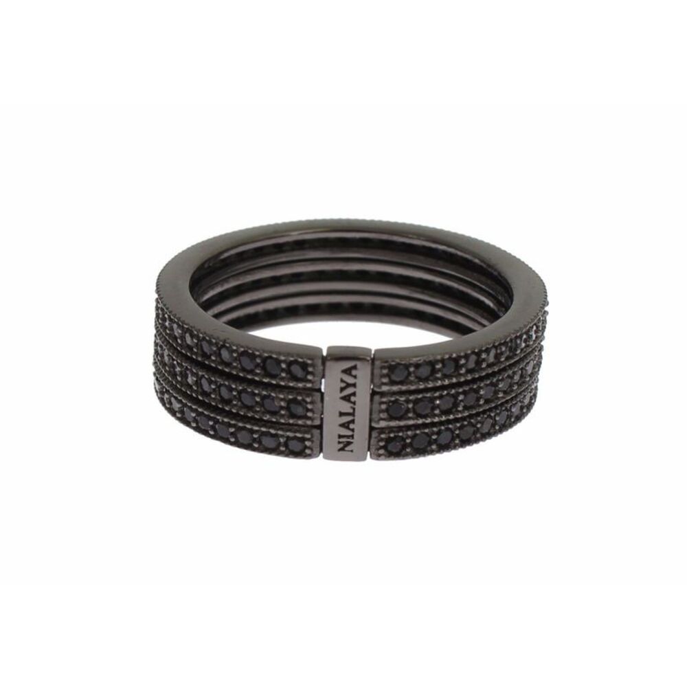 Nialaya Black CZ 925 Sterling Silver Womens